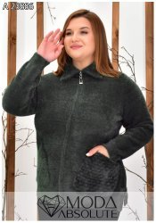 Жіноча кофта з альпаки на змійці з коміром А 23886